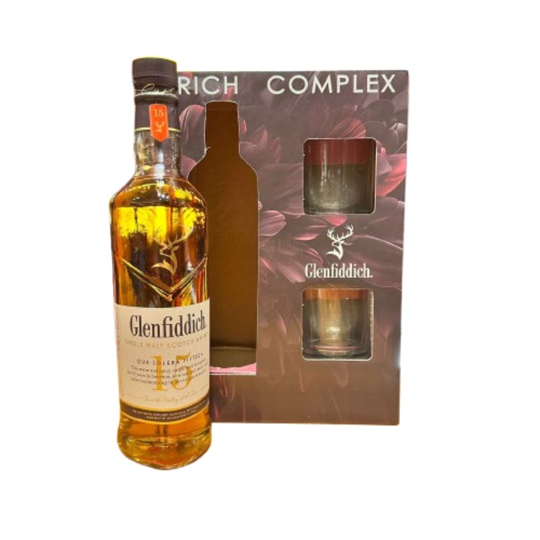 Glenfiddich 15 Years Old Single Malt Scotch Whisky Gift Pack – Buy Online in Lebanon 