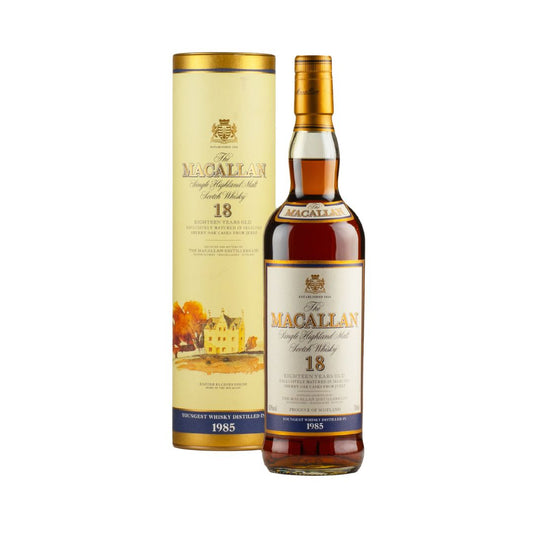 Macallan 18Y 1985 75CL A very impressive release from Macallan The single malt spent the next 18 years in Oloroso sherry cask