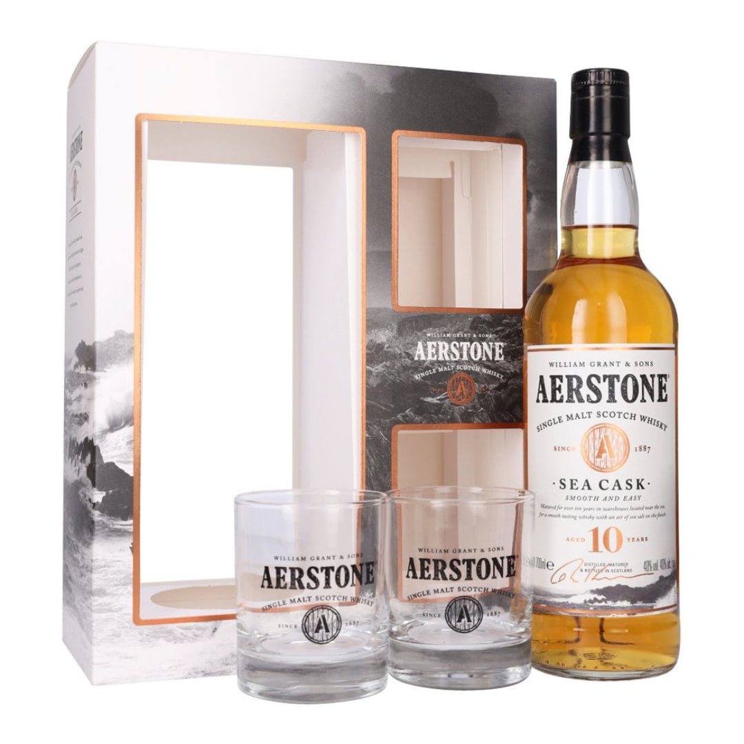 Buy Aerstone 10 Years Old Sea Cask + 2 glass gift pack online in lebanon