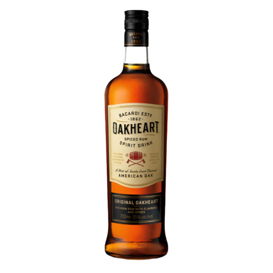 Bacardi Oakheart Spiced Rum 700ml – bold spiced rum aged in American oak, available in Lebanon