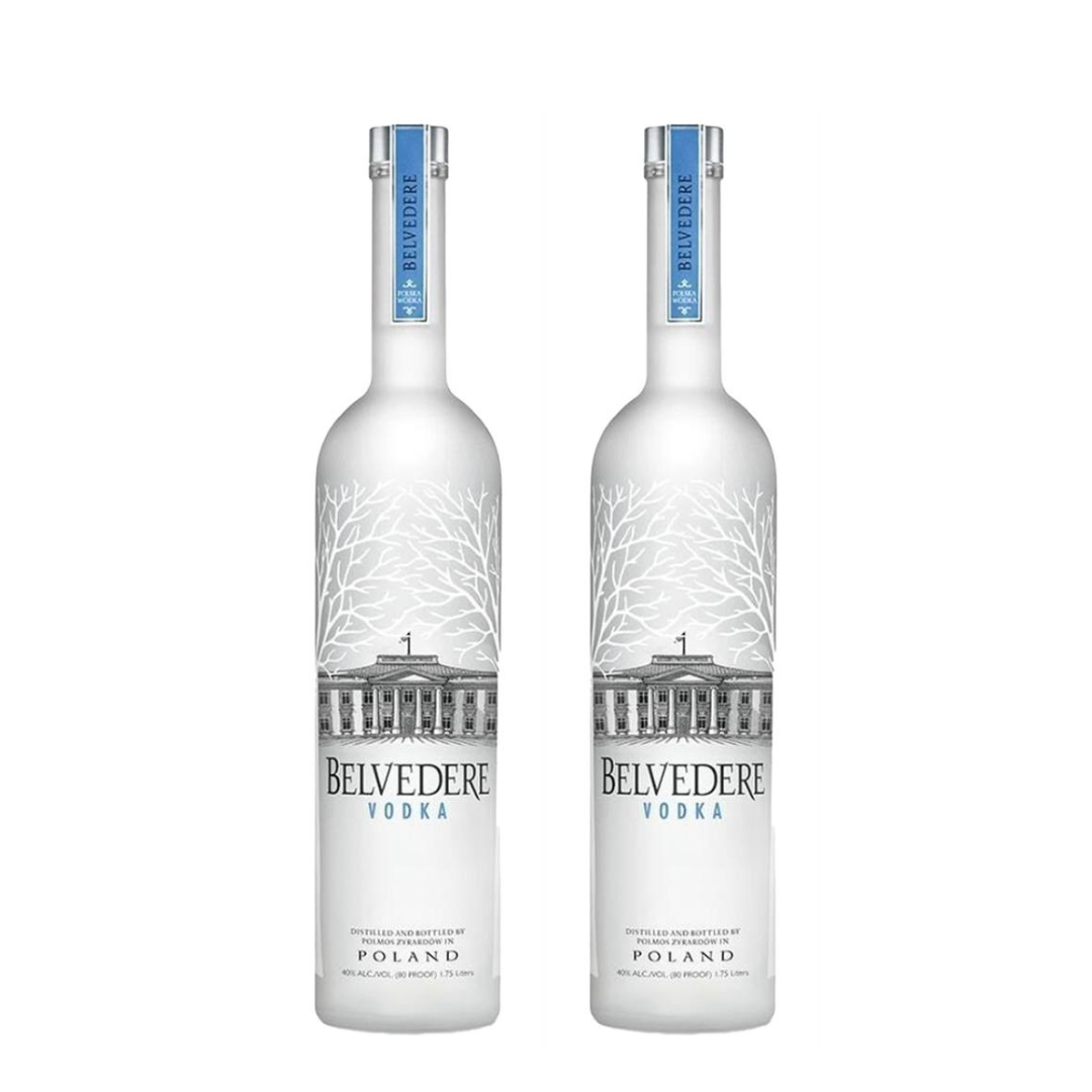 “Two bottles of Belvedere Vodka 75cl – premium Polish vodka in a twin pack”