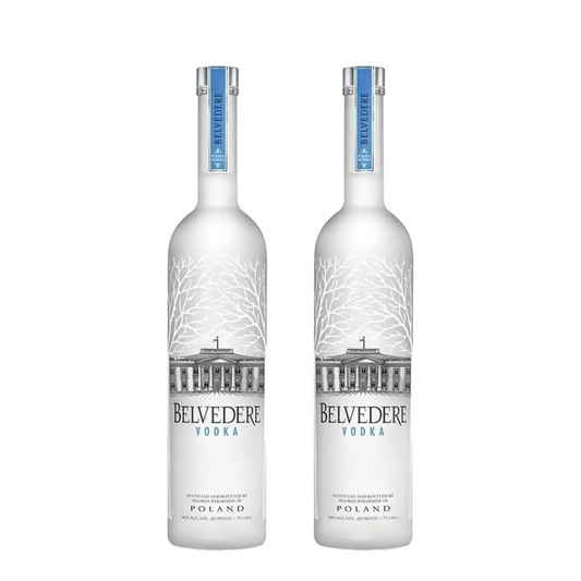 “Two bottles of Belvedere Vodka 75cl – premium Polish vodka in a twin pack”