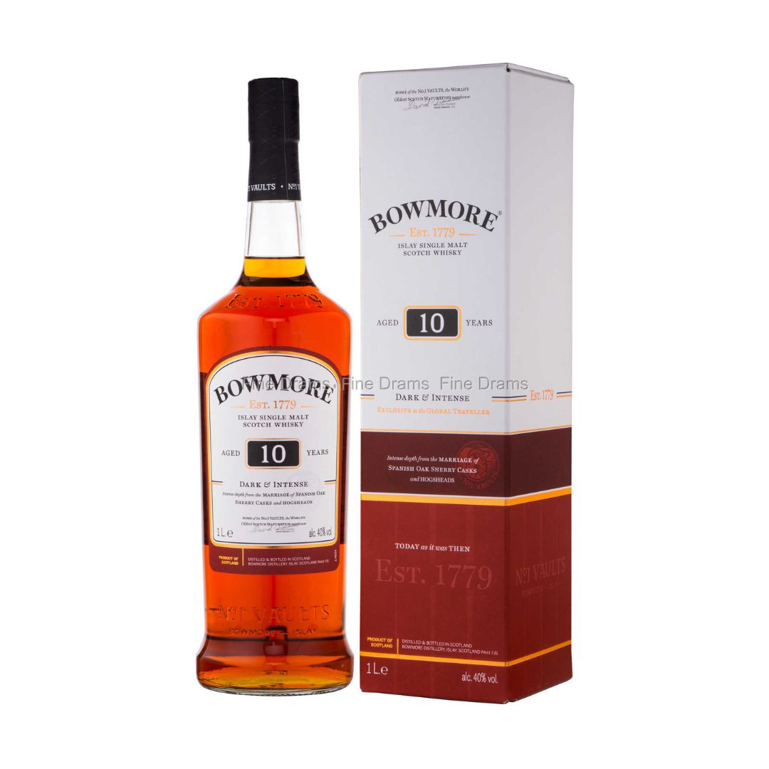 Bowmore 10 Years Old Dark & Intense Islay Whisky 1L Lebanon