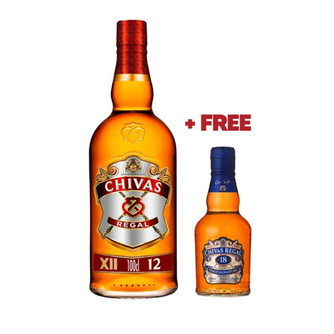 Chivas Regal Gift Pack – 1L Chivas 12 + 20cl Chivas 18 Premium Scotch Whisky Lebanon