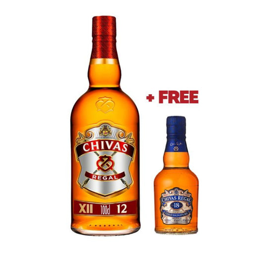 Chivas Regal Gift Pack – 1L Chivas 12 + 20cl Chivas 18 Premium Scotch Whisky Lebanon