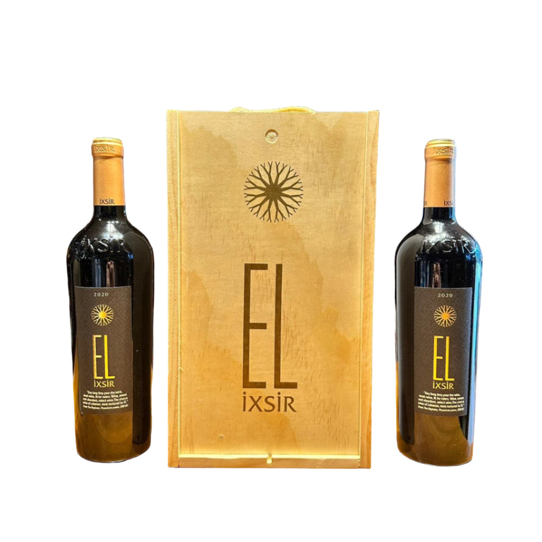 Buy El Ixir red wine 2020 wood box gift at best price in lebanon