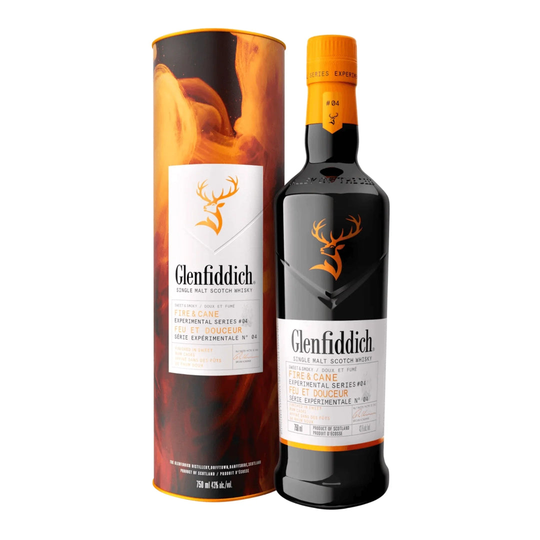 Bottle of Glenfiddich Fire & Cane Experimental Series #4 – smoky single malt whisky finished in rum casks