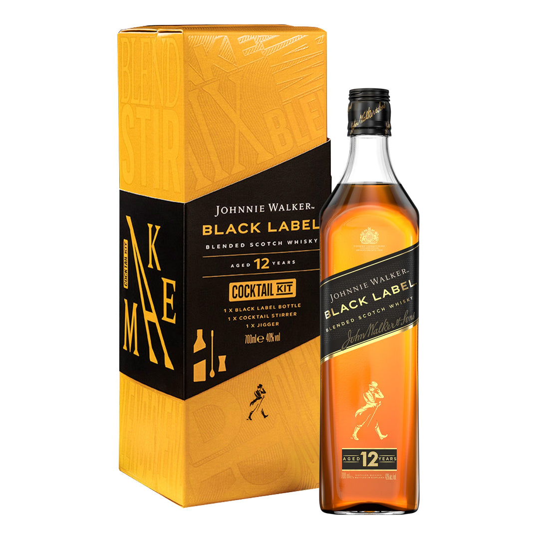 Buy Johnnie walker black label 12 years old blended scotch whisky 70 cl cocktail kit online in lebanon