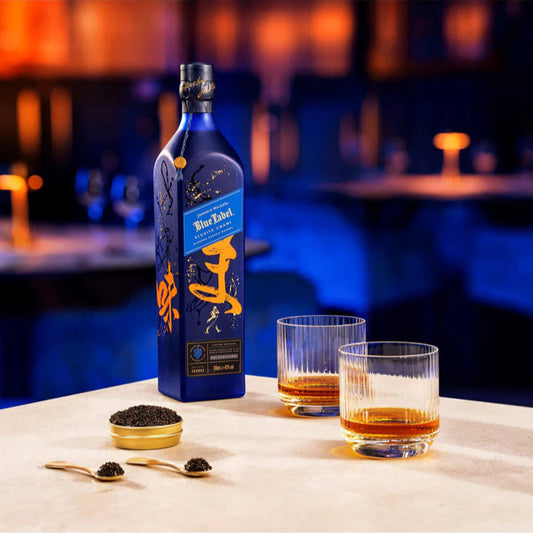 Bottle of Johnnie Walker Blue Label Elusive Umami Limited Edition – rare luxury Scotch inspired by the fifth taste
