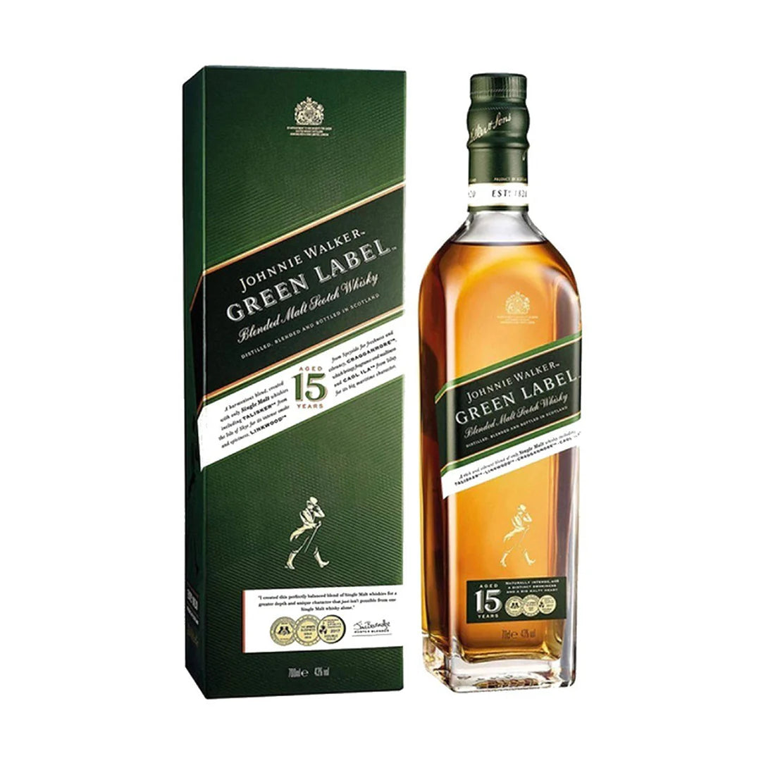 Johnnie Walker Green Label 15 Years Old 75cl Blended Malt Scotch Whisky Lebanon