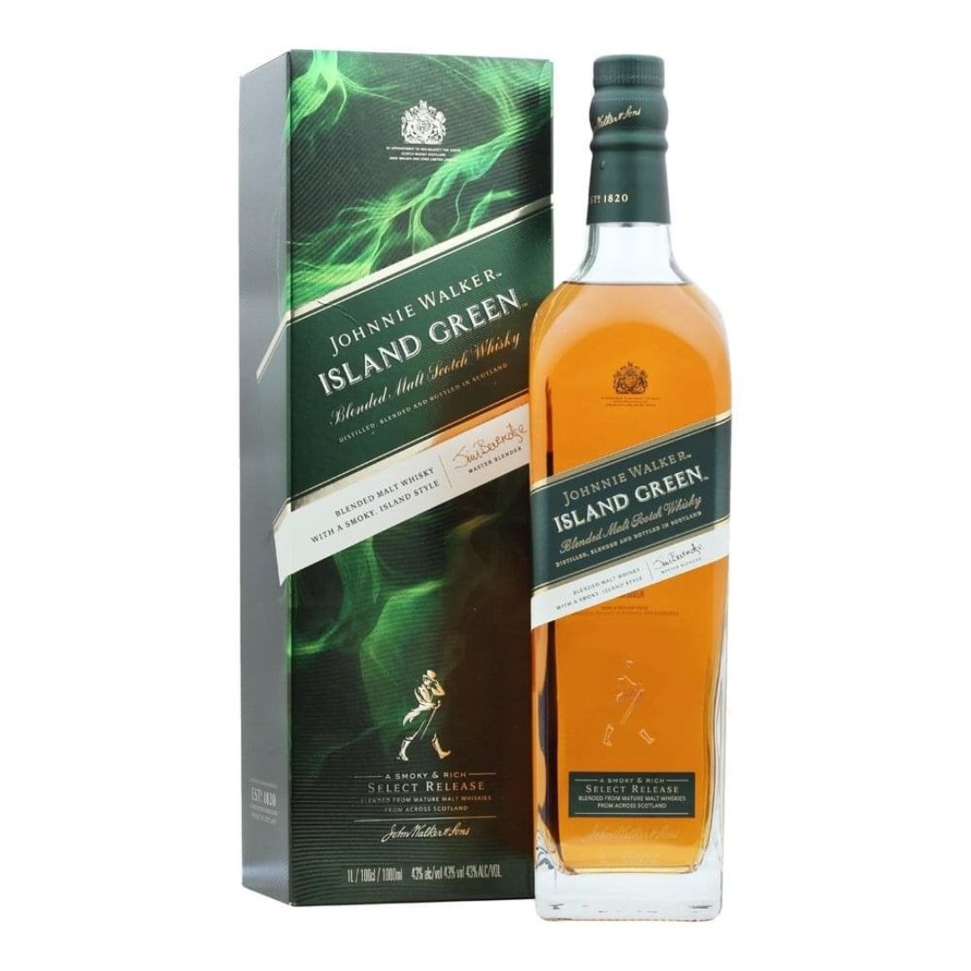 Johnnie Walker Island Green 1L Peated Blended Malt Scotch Whisky Lebanon