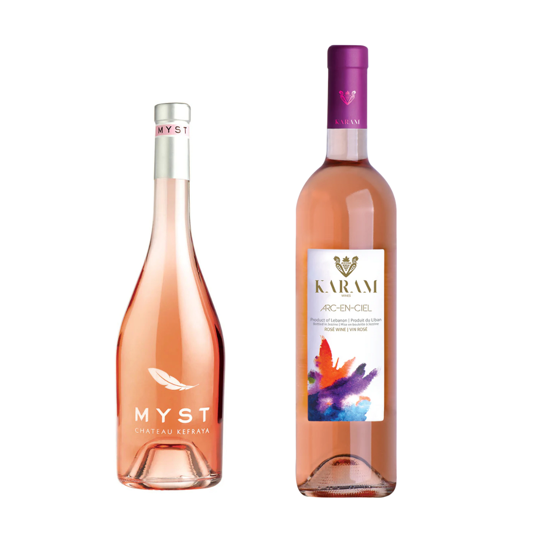 “A bottle of Kefraya Myst wine, with a sophisticated, minimalistic label design and a dark, premium look.”
“A bottle of Karam Arc En Ciel wine displayed in a Shopify store, featuring a colorful, elegant label with a rainbow design and a sleek, modern shape.”