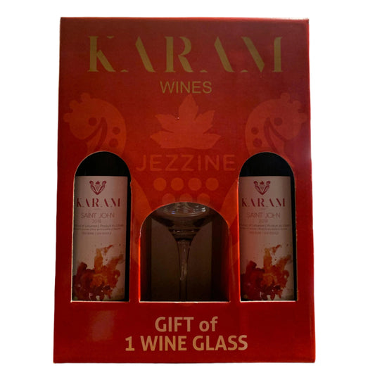 Karam Saint John Red Wine Gift Pack with two 75 cl bottles