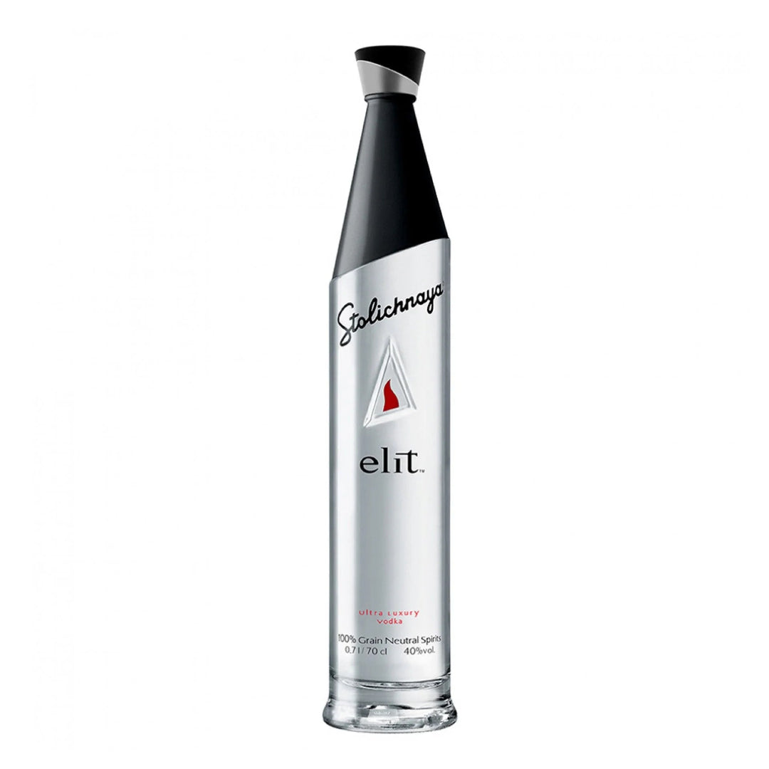 Bottle of Stoli Elit Vodka 1 Litre – premium ultra-smooth vodka in sleek frosted bottle