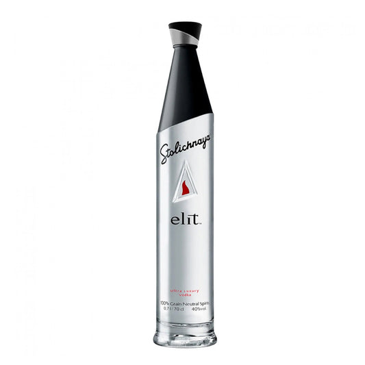 Bottle of Stoli Elit Vodka 1 Litre – premium ultra-smooth vodka in sleek frosted bottle