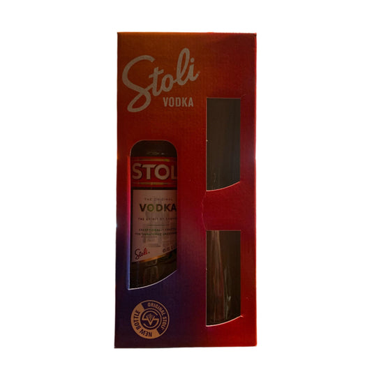Stolichnaya Vodka 70cl gift set with 2 branded glasses – smooth vodka in a premium box