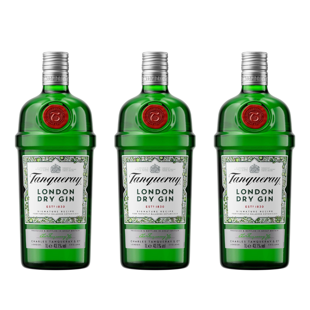 Tanqueray London Dry Gin 70cl bottle – classic green bottle with bold juniper flavor