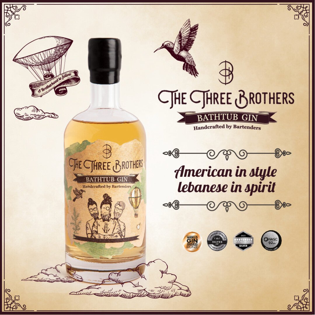 The Three Brothers Lebanon Gin 50cl bottle