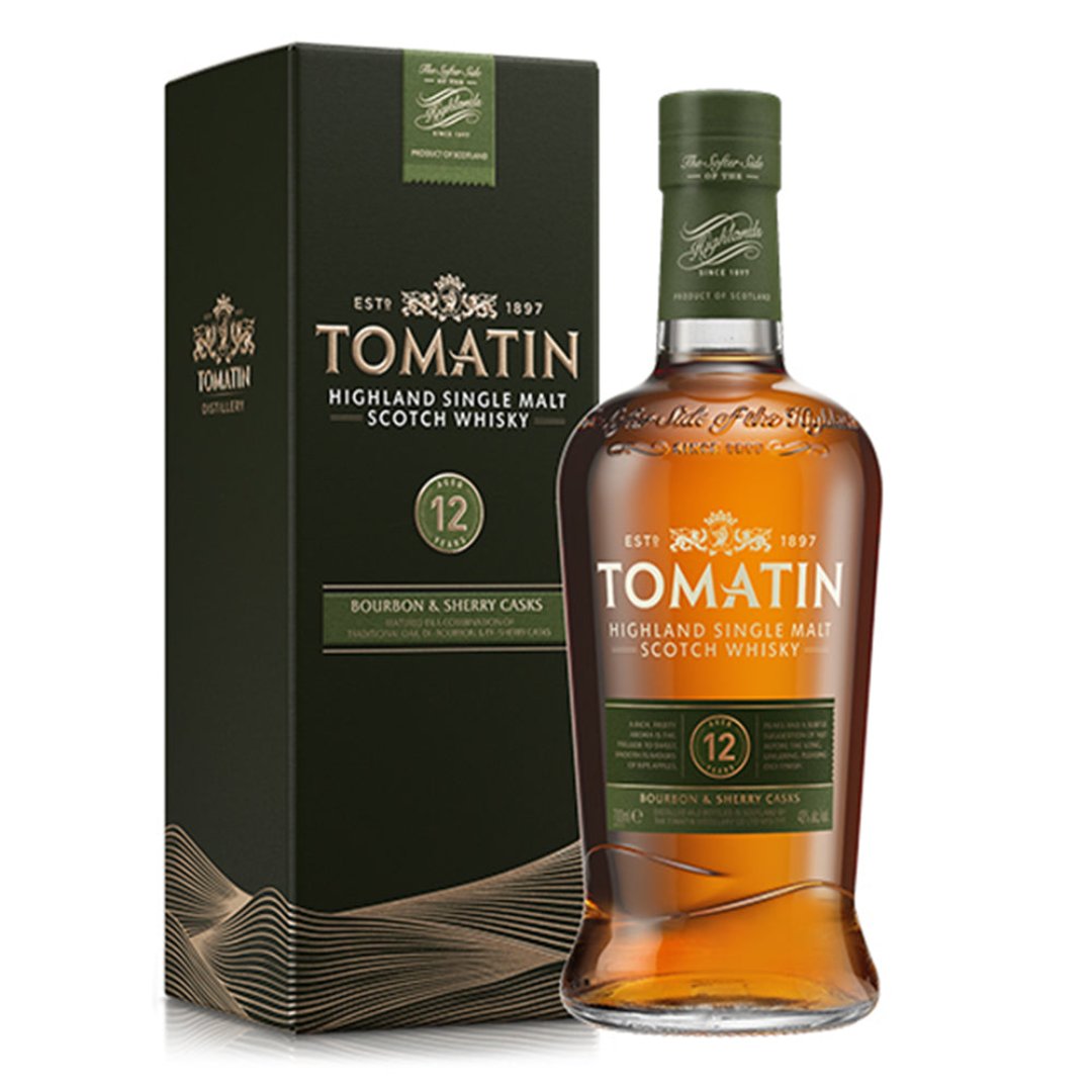 Tomatin 12 Year Old Bourbon & Sherry Cask Single Malt Scotch Whisky 70cl bottle available in Lebanon