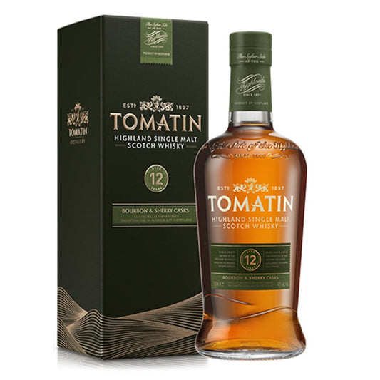 Tomatin 12 Year Old Bourbon & Sherry Cask Single Malt Scotch Whisky 70cl bottle available in Lebanon